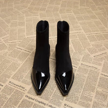 Load image into Gallery viewer, Pointed Mid Calf Chelsea Heels
