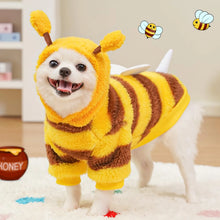 Load image into Gallery viewer, Bee Pet PUppy Coat Apparel Outfit Fleece Clothes Dog Cat Hoodies Fancy Costume Halloween Cosplay Sweater Dog Winter Warmth Hoodi
