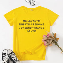 Load image into Gallery viewer, Fashion Spanish Women T-shirts camiseta de mujer Short sleeve tops Casual Cotton woman tshirt tee black white
