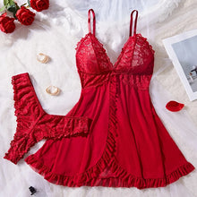 Load image into Gallery viewer, Ultra Thin Lace Suspender Sleepwear
