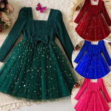 Load image into Gallery viewer, Christmas Bow Princess Girls Dress
