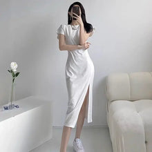 Load image into Gallery viewer, Chic Minimalist White Midi Dress
