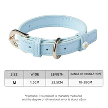 Load image into Gallery viewer, Cute Dog Accessories PU Leather Pet Collar Daisy Decoration Alloy Buckle Head Traction Rope Neck Loop for Cat Teddy Schnauzer
