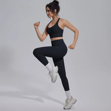 Load image into Gallery viewer, New Yoga Set for Woman Summer Gym Sports Running Bra Top Breathable Peach Buttocks Women Leggings Solid Color Yoga Set
