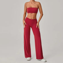 Load image into Gallery viewer, 2PCS Yoga Set Women Yoga Pant Workout Tracksuit Sportswear Gym High Waist Straight Leg Bottoms Fitness Bta Sports Suit XP01
