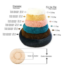 Load image into Gallery viewer, 40-90cm 6 Sizes Round Pet Bed for Large Dog Bed Super Soft Cat Bed Plush Dog House for Medium Dog House Winter Warm Sleeping

