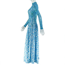 Load image into Gallery viewer, Floral Turtleneck A-Line Maxi Dress
