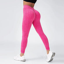 Load image into Gallery viewer, Women Striped Leggings V Back Fashion Gym Outdoor Fitness Athletic Workout Elastic Leggins Yoga Pants Sports Training Tights

