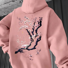 Load image into Gallery viewer, Men'S Hoodie Designed with Retro Ink Wash Style Cherry Blossom Branches Reflecting Eastern Aesthetics Made from Knit Fabric
