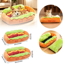 Load image into Gallery viewer, Pet Bed Hot Dog Shaped Dog Lounger Cat Sleeping Cushion Soft Fiber Puppy Warm House Removable Washable Beds for Cats Dogs
