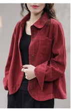 Load image into Gallery viewer, Casual White Corduroy Button Jacket
