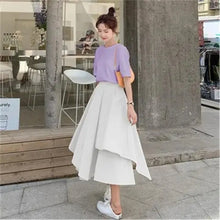 Load image into Gallery viewer, Skirts Pants Women Autumn Solid Asymmetric Trendy Design Simple High Waist Korean Elegant Leisure All-Match Streetwear Chic Ins
