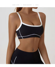 Load image into Gallery viewer, Yoga Sports Bra Color Clashing Shock Absorbing Brassiere Women Full Cup Breathable Gym Tube top Bra Yoga Workout Underwear
