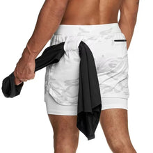 Load image into Gallery viewer, Camo Running Shorts Men Gym Sports Shorts 2 In 1 Quick Dry Workout Training Gym Fitness Jogging Short Pants Summer Men Shorts
