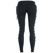 Load image into Gallery viewer, Gothic Leggings Black Vintage Women Punk Lace Up Bottoms Steampunk Pants Leggins Mujer Women Long Pencil Pants Trousers
