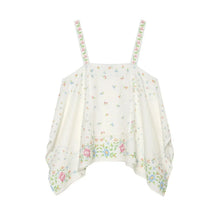 Load image into Gallery viewer, Women's Printed Shorts Set Summer Asymmetric Hem Wide Straps Loose Top Elastic Waist Lace Trim Shorts Fashion Casual 2 Piece Set
