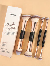 Load image into Gallery viewer, MAANGE 4pcs Basic Makeup Brushes Set With Box Dual-ended Foundations Powder Blush Details for Eyeshadow Brushes Beginner Travel

