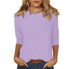 Load image into Gallery viewer, Women Summer Tops Round Neck Three Quarter Sleeve Comfortable Print T Shirt Blouse Women T Shirt muticolor t shirt tops
