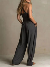 Load image into Gallery viewer, 2026 Summer Jumpsuit Solid Color Hanging Neck Elegant Casual Versatile Simple Fashion Comfortable Daily Style Wide Leg Jumpsuit
