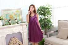 Load image into Gallery viewer, Embroidery Transparent Slip Sleepwear for Sleeping Big Size Night Dress Sexy Lingerie Nightgown Women Home Clothing

