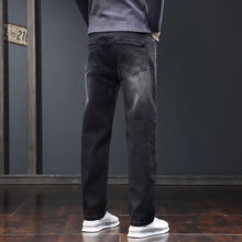 Load image into Gallery viewer, 2025 New Men Fashion Loose Straight Elasticity Jeans Male Wear-resistant Slim Fit Denim Pants Smart Casual Dark Gray Trousers

