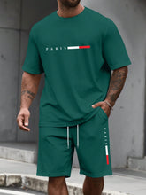 Load image into Gallery viewer, Men's Tracksuit 2 Piece O-neck Short Sleeve Shirt Shorts Set Men's Running Suit Plus Size T Shirts Man Clothing Summer T-shirt
