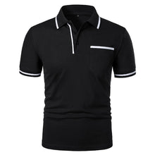 Load image into Gallery viewer, New Men's Short Sleeve Polo Shirts Solid Color Casual T-shirt Summer Trendy Breathable Loose Basic Splice Top Pockets Men Shirts
