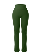 Load image into Gallery viewer, Solid Leggings for Women Seamless Knit Yoga Pants Flared Trousers High Waist Hip Liftting Tights Slim Casual Sports Leggings
