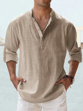 Load image into Gallery viewer, Lightweight Cotton Henley Shirt Men
