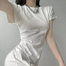 Load image into Gallery viewer, Chic Minimalist White Midi Dress

