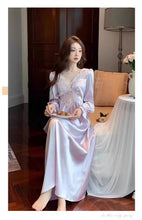 Load image into Gallery viewer, Female Long Nightdress Retro French Court Style Princess Nightgown Sleepwear Spring Summer Loose Rayon Home Clothes Lounge Wear
