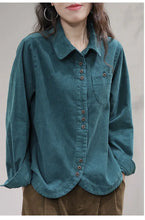 Load image into Gallery viewer, Casual White Corduroy Button Jacket
