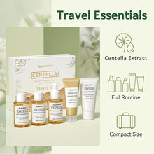 Load image into Gallery viewer, Centella Asiatica Travel Face Skin Care Kit: Serum,Cleansing Oil,Moisturizing Toner,Cleaner Foam,Soothing Cream,Skincare Set

