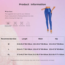 Load image into Gallery viewer, Womens Shiny Glossy High Waisted Stirrup Leggings Tights Gymnastics Workout Yoga Pants Tummy Control Sports Trousers
