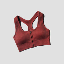 Load image into Gallery viewer, Sports Bra Crop Top Zipper Fitness Women Sportswear Sport Top Bras For Fitness Gym Female Running Push Up Yoga Workout Bra
