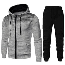 Load image into Gallery viewer, Men tracksuit zipper hood multi-pocket and protective pants casual jogging tracksuit fall/winter 2-piece setLarge size S-3XL
