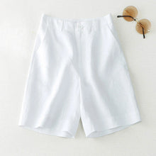 Load image into Gallery viewer, Women's Shorts Linen Half Knee Length Mid Wide Female Short Pants Bermuda Offer Aesthetic Hot Streetwear Korean Style For Summer
