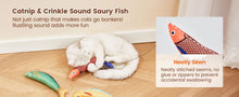Load image into Gallery viewer, Cat Toys Fish,Teeth Grinding Catnip Toys,Soft and Durable,Kitten Toys Interactive Sounding Cat Chew Bite Plush Toys Cat Supplie
