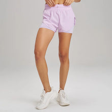 Load image into Gallery viewer, Yoga Shorts Sports Fitness Shorts High Waist Running Fake Two Pieces Anti-Shine Shorts Women's Double Layer Training Leggings
