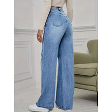 Load image into Gallery viewer, Spring and Autumn New Sky Blue Jeans for Women, Water Washed, Loose, Casual, Wide Legs, Comfortable, Vintage Pants
