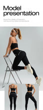 Load image into Gallery viewer, Women's set, slim fit yoga set, high-intensity exercise set, high elasticity, breathable fitness yoga suit
