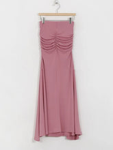 Load image into Gallery viewer, Shirred Satin High Waist Midi
