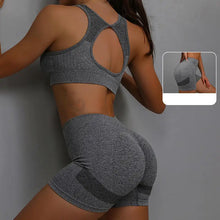Load image into Gallery viewer, Women Yoga Shorts Sets High Waist Butt Lifting Workout Fitness Tights Tummy Control Gym Running Stretched Sportswear
