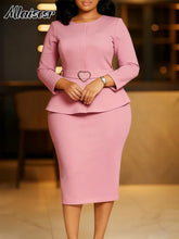 Load image into Gallery viewer, Pencil Midi Dress with Waist Sash

