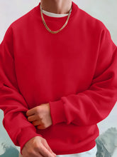 Load image into Gallery viewer, Men'S Solid Sweatshirts Autumn Winter Loose Fleece Soft Hoodies Basics Crewneck Warm Sportswears Street Casual Mens Clothes
