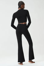 Load image into Gallery viewer, Women Two Pieces Fitness Yoga Set Solid Color Long Sleeve Gym Sportswear Breathable Quick Dry Workout Clothes Female Suit
