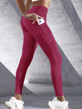 Load image into Gallery viewer, New High Waist Women's Leggings Stretch Yoga Pants Tights With Pockets Push Up Fitness Running Sportswear Solid Color Pants
