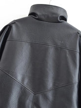 Load image into Gallery viewer, Black Faux Leather Moto Jacket
