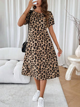 Load image into Gallery viewer, Retro Leopard Print Summer A-Line Dress

