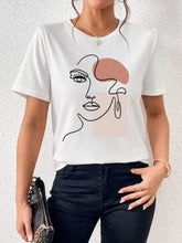 Load image into Gallery viewer, Women T-Shirts Fashion Simple Women's Face Print Tees Casual Soft Short Sleeve Tops Comfortable Street Clothes graphic t shirts
